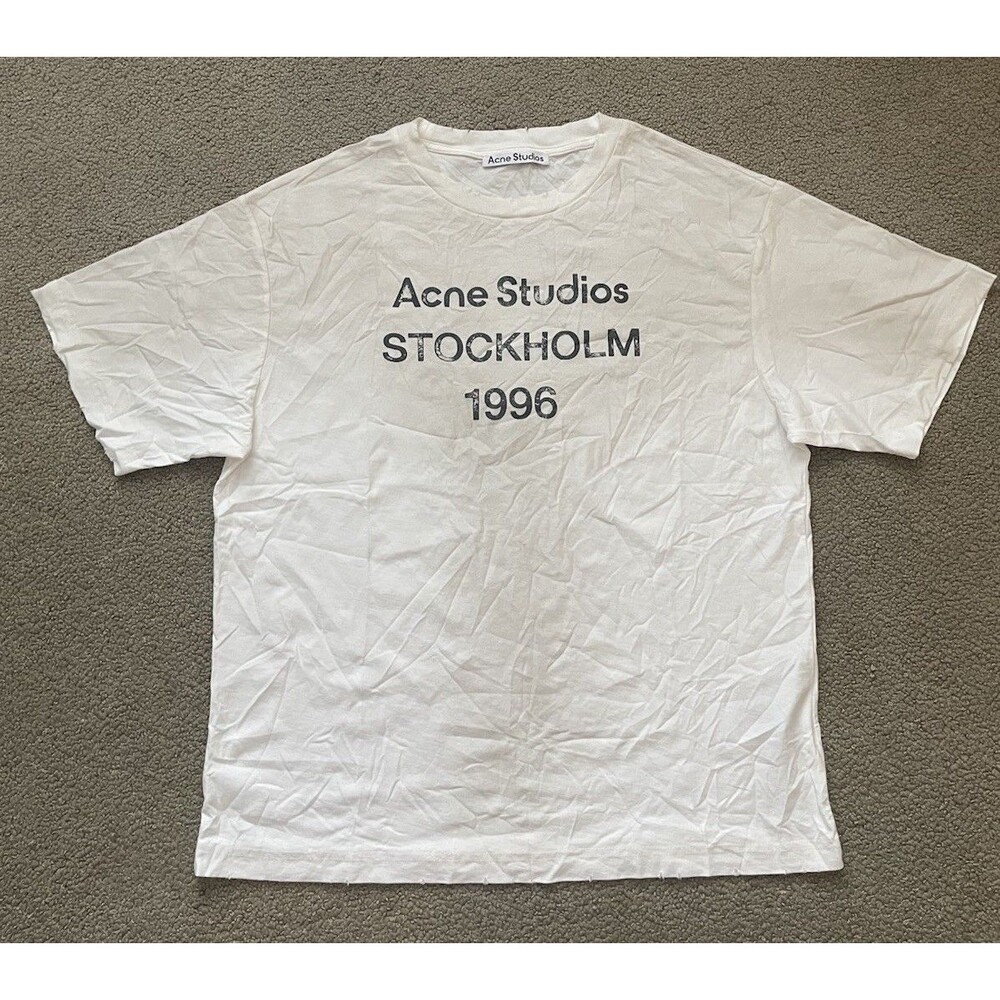 Acne Studios Stockholm 1996 Tee Mens S White Logo Shirt